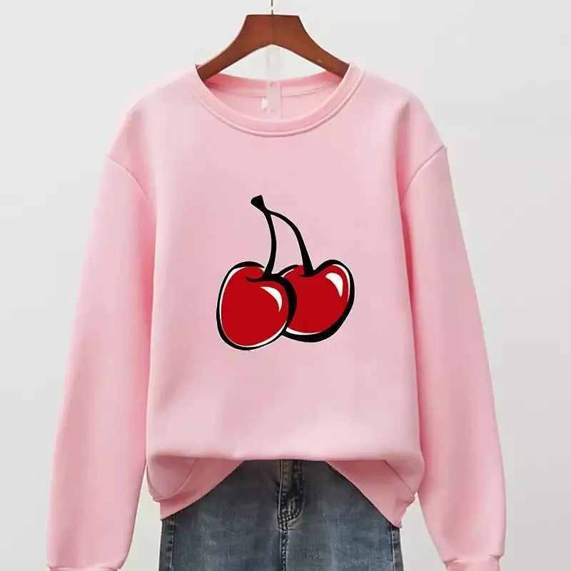 Sweat-shirt cerise pour l'hiver