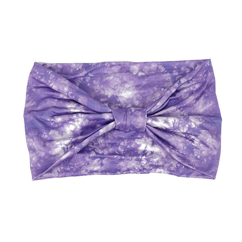 European And American New Tie-dye Sports Sweat-absorbent Hair Band Women's Super Wide Headscarf