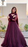 Long  Chiffon Frock for Women 3-Pieces