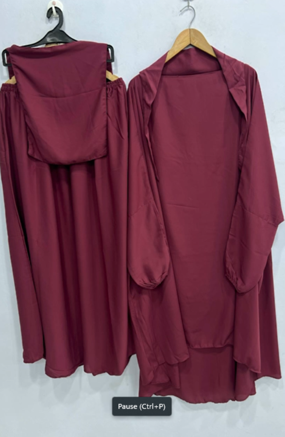 3-Pieces Jilbab Set with Side Pocket