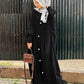 Kaaj Button Turkish Style Long Flare Abaya